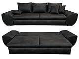 Vintage Big Sofa mit Schlaffunktion und Bettkasten, XXL Trend Couch 275 cm breit,...