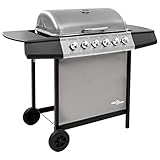 Nice Cool-Gasgrill mit 6 Brennern, Schwarz und Silber, nur FR/BE/IT/UK/NL