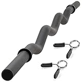 MAXXIVA Curlstange 120 cm Krafttraining Zugstange schwarz Federverschluss Workout...