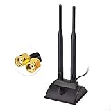 Eightwood WiFi Antenne 2.4G / 5.8G Dual Frequency Magnetic 6dBi RP-SMA Adapter...