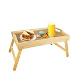 Betttablett Tisch mit Klappbeinen, Frühstückstablett für Sofa, Bett, Essen, Arbeiten,...