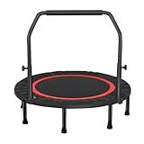 Mini Fitness Trampoline with Adjustable Foam Handle, 40/48'' Foldable...