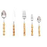 Bestecksets 20-teiliges 30-teiliges Bambus-Besteckset 304 Edelstahl Steakbesteck...