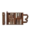 Sondergut Backgammon Brettspiel Mocca - Zum Rollen aus 100% Leder - Das Original seit 1998...