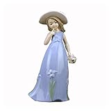 WQQLQX Statue Hut Mädchen Dame Statue Keramik Wohnaccessoires Handwerk...