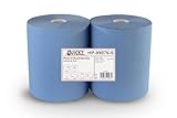 Quicky Putztuchrolle 1000 Blatt | 2-lagig Recycling Blau | Papierrolle Werkstatt |...