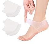 VivoFoot 2 Paar Gel Fersenpolster, Fersenschutz Silikon Pads, Ferse Socken für...