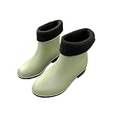 Vivikivi Damen Chelsea Regenstiefel mit Baumwollfutter, wasserdichte Gummistiefel für...