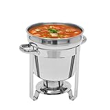 Susoso Edelstahl Chafing Dish, 7L Suppenwärmer mit Brennstoff-Halter Speisenwärmer für...