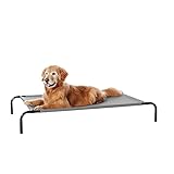 Amazon Basics Kühlendes erhöhtes Hund Haustierbett, Grau, Größe L, L 130 x B 80 x H 19...