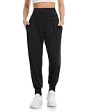 RIOJOY Hohe Taille Damen Yoga Jogginghose, Sport Haremshose Damen mit Taschen,...