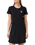 Calvin Klein Damen Nachthemd S/S Nightshirt mit Stretch, Schwarz (Black), XL