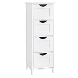 VASAGLE Badezimmerschrank, Badschrank, Beistellschrank mit 4 Schubladen, 30 x 30 x 82 cm,...