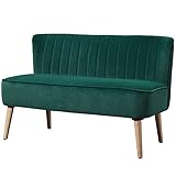 HOMCOM 2-Sitzer Stoffsofa Polstersofa Sitzmöbel Loungesofa Holz Samtartiges...