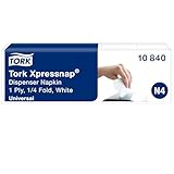 Tork 10840 Xpressnap Spenderserviette unbedruckt / Weiße Papierserviette für...