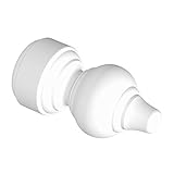 Flairdeco Endstücke für 28 mm Ø Gardinenstange, Rillenform, Plastik, Weiß, 2...