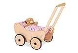 Pinolino Puppenwagen Trixi, aus Holz, inkl. Bettzeug und Bremssystem, Lauflernhilfe mit...