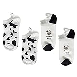 SOIMISS 2 Paar Tier Crew Socken Kuh Muster Kurze Socken Kreative Tier Socken Lustige...