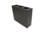 Viva Pflanztopf Raumteiler XXL Bicolour Rattan Grau 100 x 80 x 30 cm Garten...