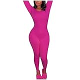 Activewear Damen Nahtlos Catsuit Workout Elegant Jogginganzug Einfarbig Jersey Einteiler...