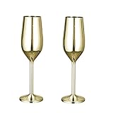 Trjgtas Edelstahl Tumbler Sektschale Glas Metall Glas Bar Unzerbrechliche Gläser Gold