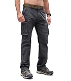 Cindeyar Cargohose Herren Relaxed Fit Baumwolle Wanderhose Herren Casual Arbeitshosen...