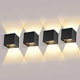 ledmo 4 Pack 12W LED Wandleuchten Innen/Außen Wandlampe Auf und ab...