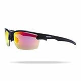 NAKED Optics Sports Sunglasses (Rush Halfframe Black/Lens Red)