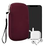 kwmobile Handytasche für Smartphones L - 6,5' - Neopren Handy Hülle Bordeaux -...