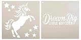 Studio R12 Schablone'Dream Big Little Unicorn', 2-teilig, wiederverwendbar,...