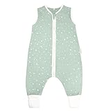 MOYO Baby Schlafsack mit Füßen in Mint I Atmungsaktiver Babyschlafsack Winter in 90 cm I...