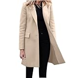 Damen-Anzugjacken und Blazer: Wollmäntel für Damen, Wollmantel, langärmelig, Tops mit...