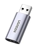 UGREEN USB Externe Soundkarte 2 in 1 USB auf 3,5 mm Buchse Klinken Audio Adapter...