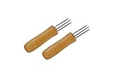 * 2er Set Pellkartoffel-Spießer mit Holzgriff | Spießchen Sticks Picker | Kartoffel...