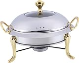 Aureate Edelstahl-Chafing Dish Buffet-Set, Festbrennstoffkessel, Anti-Verbrühung,...