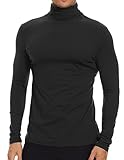 SIMIYA Herren Rollkragen Basic Männer Langarmshirt: Slim Fit Innenfleece...