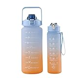 Aychingye 2pcs 2000ML+900ML Motivational Trinkflasche Drinkware Drink Flasche,kalte...