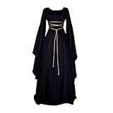 Halloween Kostüm Damen Gruselig Sexy Lange Mittelalter Kleid Cosplay Dress Kleider für...