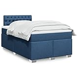 qohoio Boxspringbett mit Matratze Blau 120x200 cm Bett Boxspringbett Bett Mit Matratze...