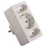 as - Schwabe 3-fach Steckdose Weiß 230V 16A - Schuko-/Euroadapter - Mehrfachsteckdose...