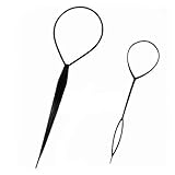 BONAMART 2pcs Haar Tail Twister Inhaber Frisurenhilfe Band Schwarz Dutt Styler Haartwister