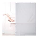 Relaxdays Duschrollo, 100x240 cm, Seilzugrollo für Dusche & Badewanne, Decke & Fenster,...