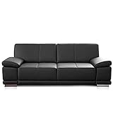 CAVADORE 2,5-Sitzer Sofa Corianne / Kleine Echtleder-Couch im modernen Design / Mit...