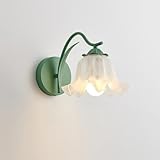 EOEO Landhausstil Wandleuchte Innen Rustikal Wandlampe Acryl Schirm Blütenform E27...