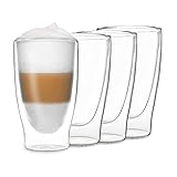 DUOS® Latte Macchiato Gläser Set 4x400ml, Doppelwandige , Kaffeegläser, Teegläser,...