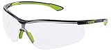 Uvex Sportstyle Schutzbrille - Transparente Arbeitsbrille - Schwarz-Grün