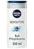 NIVEA MEN Sensitive Duschgel (250 ml), pH-hautneutrale Pflegedusche für empfindliche...