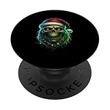 Weihnachtsoutfit Totenkopf Weihnachten Death Heavy Xmas PopSockets Klebender PopGrip