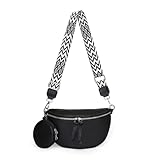 HSAJS Umhängetasche Damen Leder Bauchtasche Abnehmbarem Schultergurt Crossbody Handtasche...