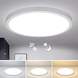 Combuh LED Deckenleuchte mit Radar Dämmerungssensor, 28W 2800LM Rund Deckenlampe mit...